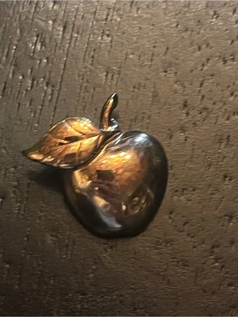Monet Gold-Tone Apple Pin Brooch